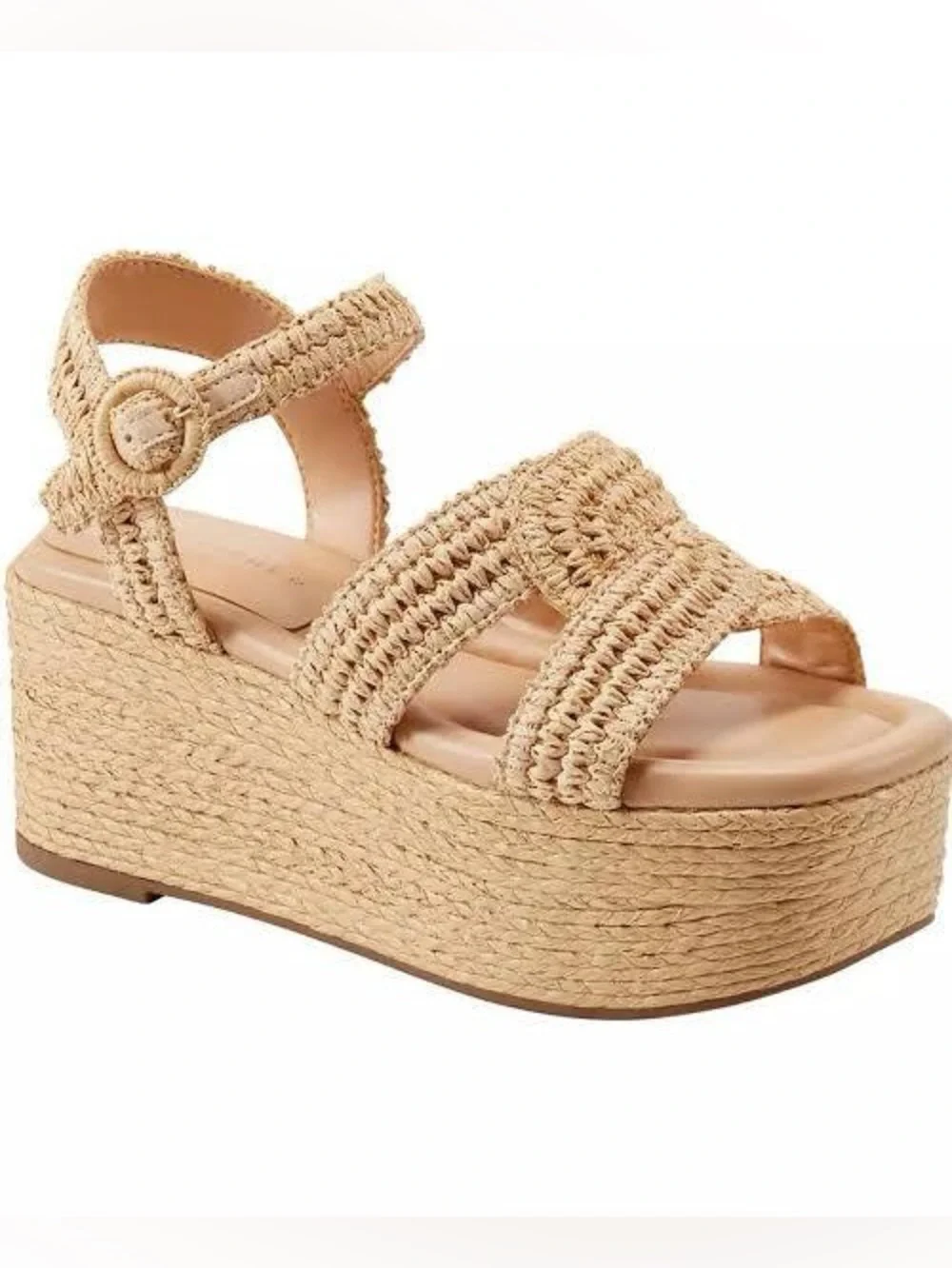 Marc Fisher Light Natural Payley Espadrille Wedge Sandals